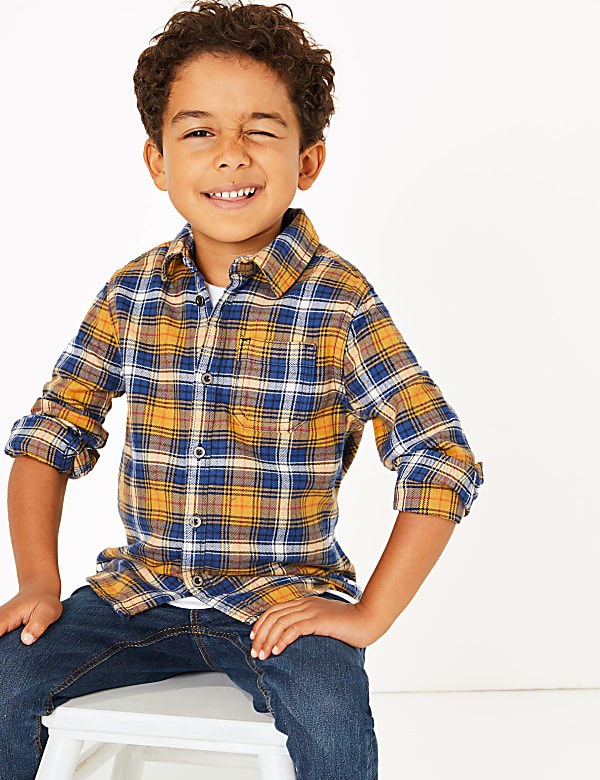 Pure Cotton Checked Shirt (3 Months - 7 Years)