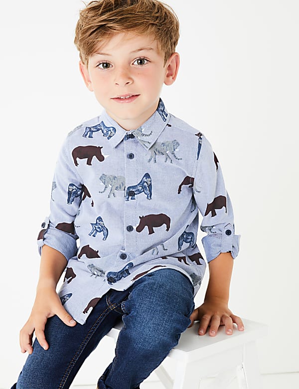 Pure Cotton Animal Print Shirt (3 Months - 7 Years)