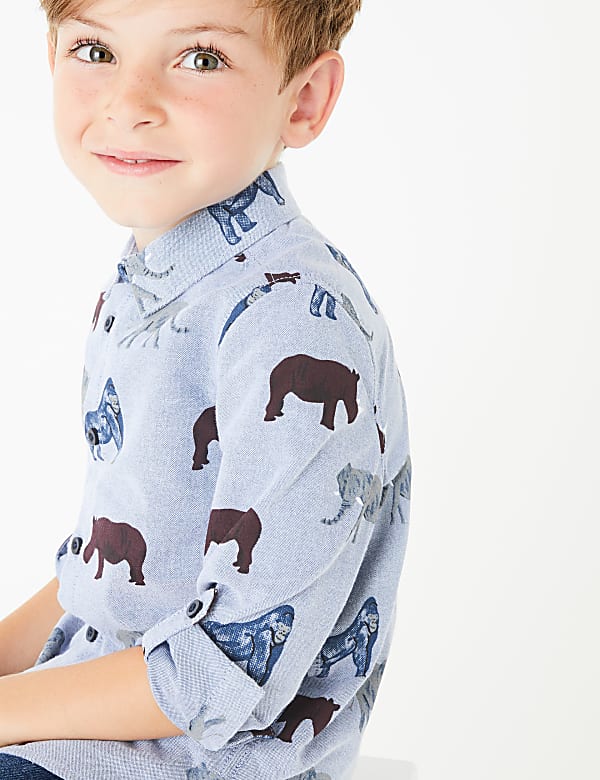 Pure Cotton Animal Print Shirt (3 Months - 7 Years)