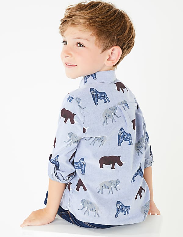 Pure Cotton Animal Print Shirt (3 Months - 7 Years)