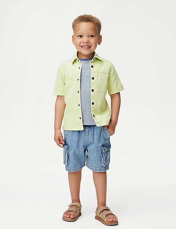 2pc Pure Cotton Shirt & T-Shirt Set (2-8 Yrs)