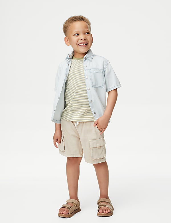 2pc Pure Cotton Shirt & T-Shirt Set (2-8 Yrs)