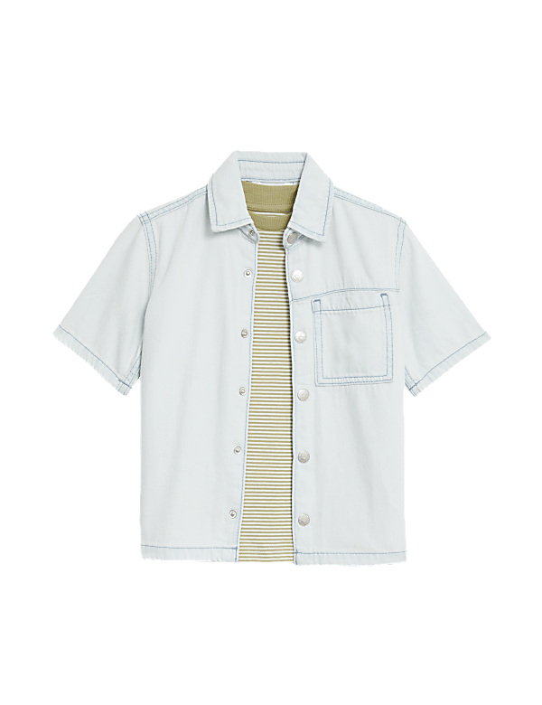 2pc Pure Cotton Shirt & T-Shirt Set (2-8 Yrs)