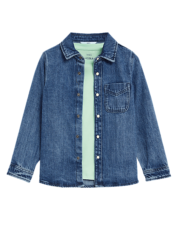 2pc Cotton Rich Shirt and T-Shirt