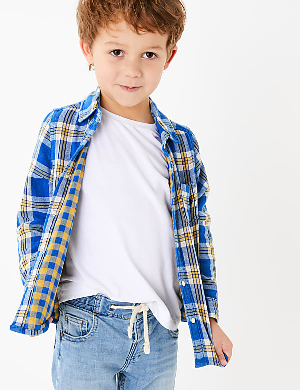 Cotton Checked Double Faced Shirt (2-7 Years)