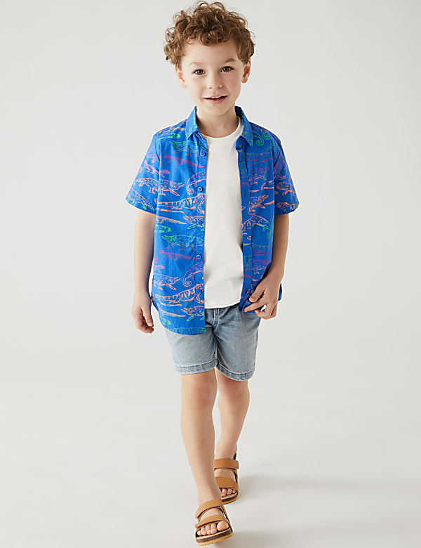 2pc Pure Cotton Shirt & T-Shirt Set