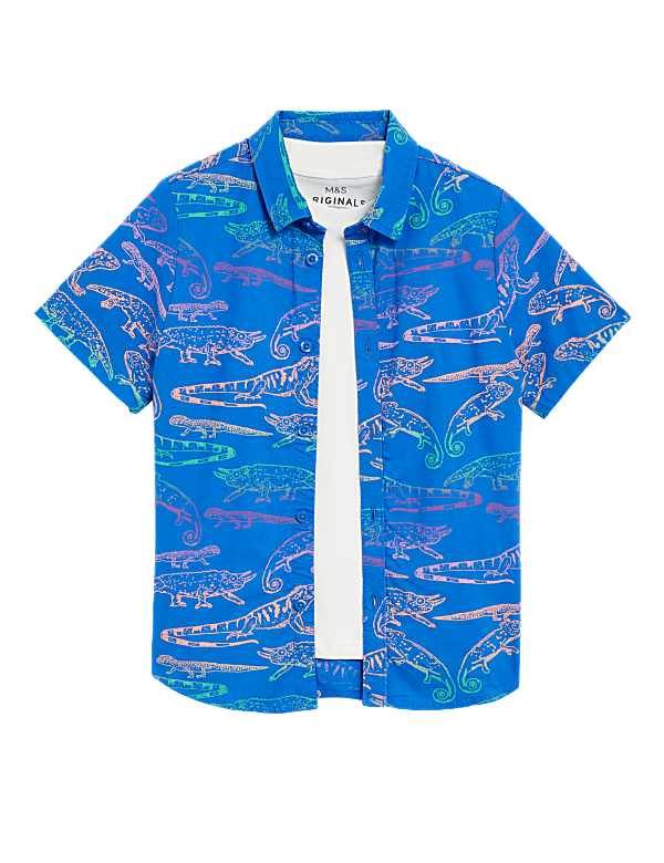 2pc Pure Cotton Shirt & T-Shirt Set