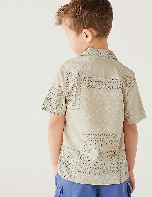 2pc Pure Cotton Printed Shirt & T-Shirt Set