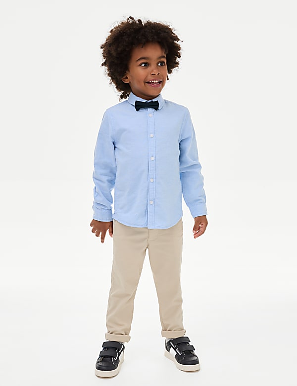 2pc Pure Cotton Oxford Shirt with Bow Tie (2-8 Yrs)