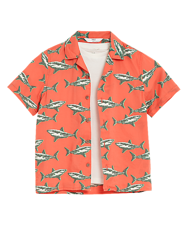 2pc Cotton Rich Shark Shirt and T-Shirt