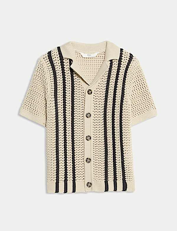 Pure Cotton Border Knitted Shirt (2-8 Yrs) - NO