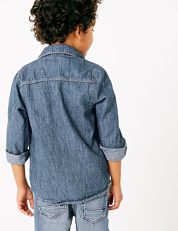 2 Piece Denim Shirt with Striped T-Shirt (2-7 Yrs)