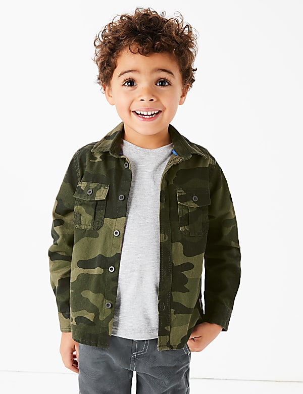 Cotton Camouflage Print Shirt with T-Shirt (2-7 Yrs)