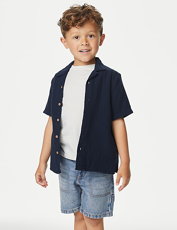2pc Pure Cotton Shirt & T-Shirt Set