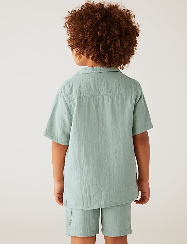 2pc Pure Cotton Shirt & T-Shirt Set