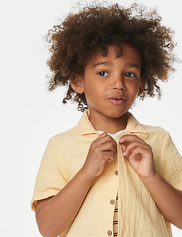 2pc Pure Cotton Shirt & T-Shirt Set