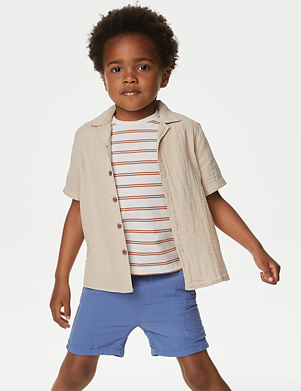 2pc Pure Cotton Shirt & T-Shirt Set