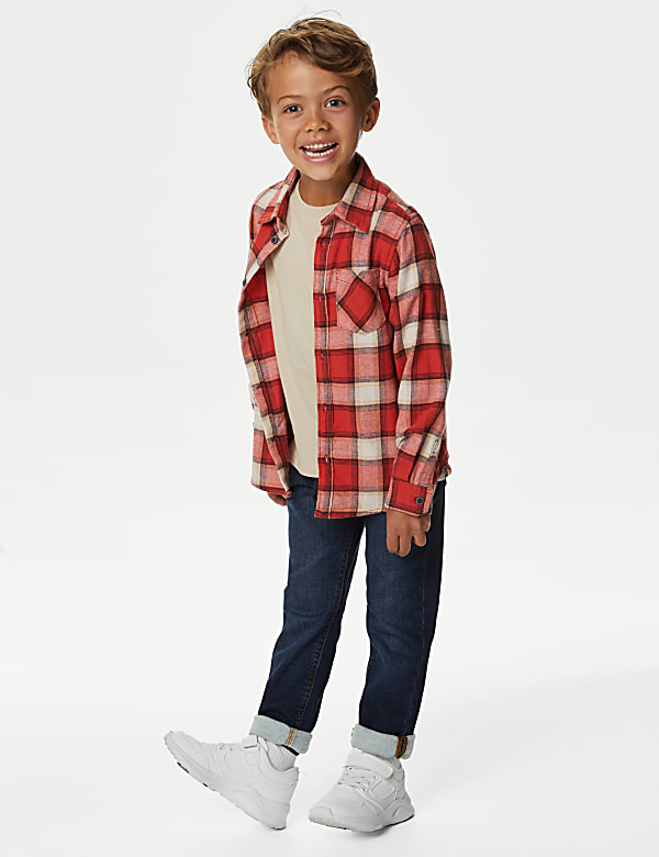 Pure Cotton Checked Shirt and T-Shirt (2-8 Yrs)