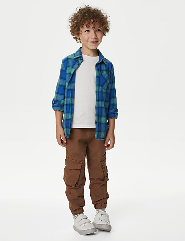 Pure Cotton Checked Shirt and T-Shirt (2-8 Yrs)