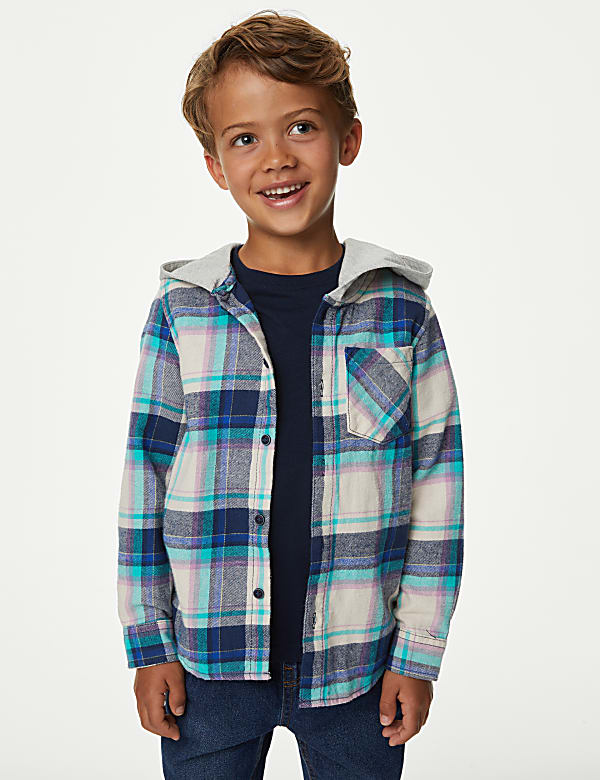 2pc Cotton Rich Checked Shirt & T-Shirt Set (2-8 Yrs)
