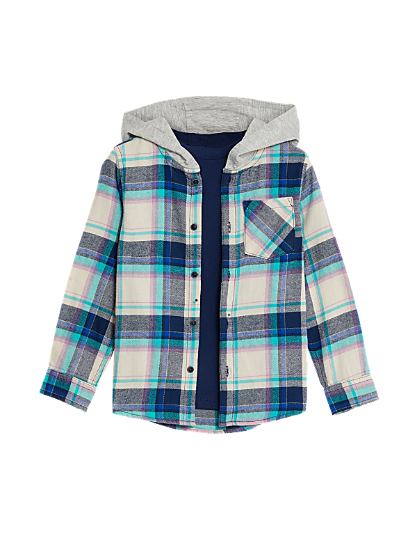 2pc Cotton Rich Checked Shirt & T-Shirt Set (2-8 Yrs)