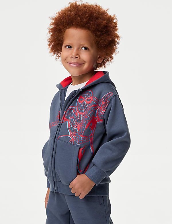 Cotton Rich Spider-Man™ Zip Hoodie (2-8 Yrs) - MX