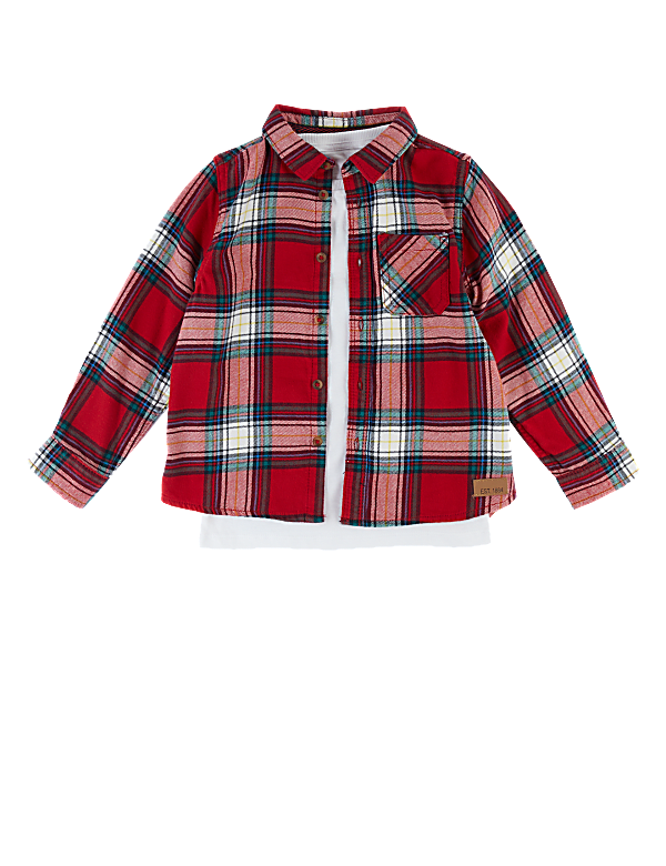 2 Piece Cotton Shirt & T-Shirt Set (2-7 Yrs)