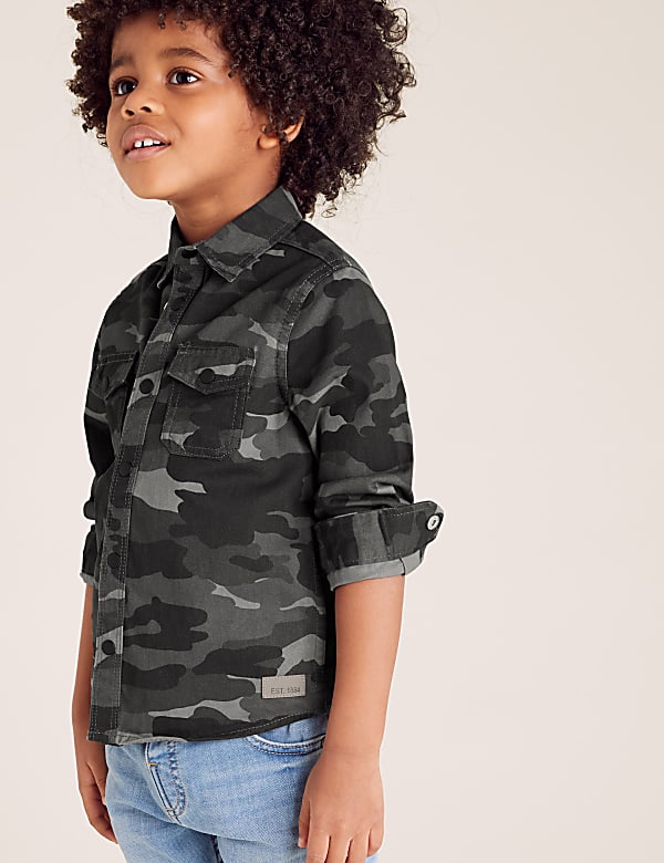 Cotton Camouflage Shirt & T-Shirt Set (2-7 Yrs)