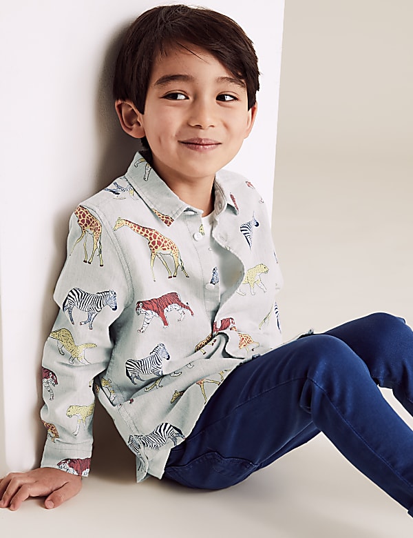 Pure Cotton Animal Print Shirt (2-7 Yrs)
