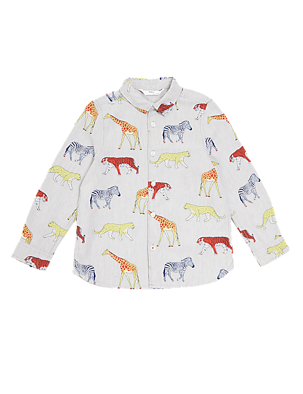 Pure Cotton Animal Print Shirt (2-7 Yrs)