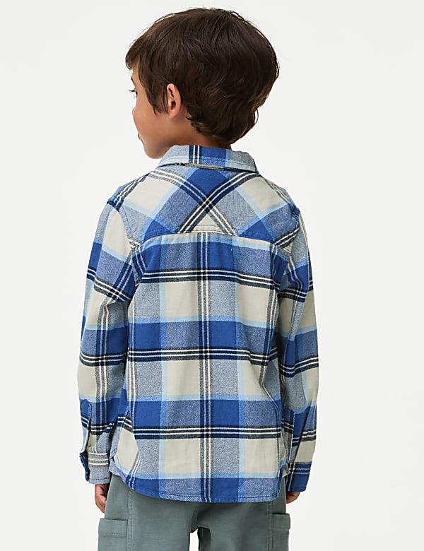 2pc Pure Cotton Checked Shirt & T-Shirt Set (2-8 Yrs)