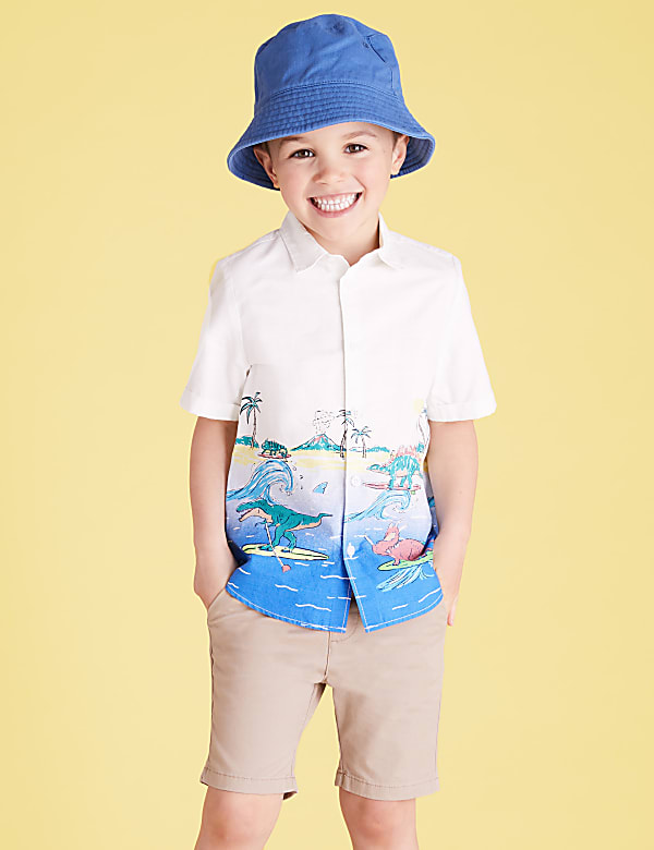 Pure Cotton Dinosaur Print Shirt