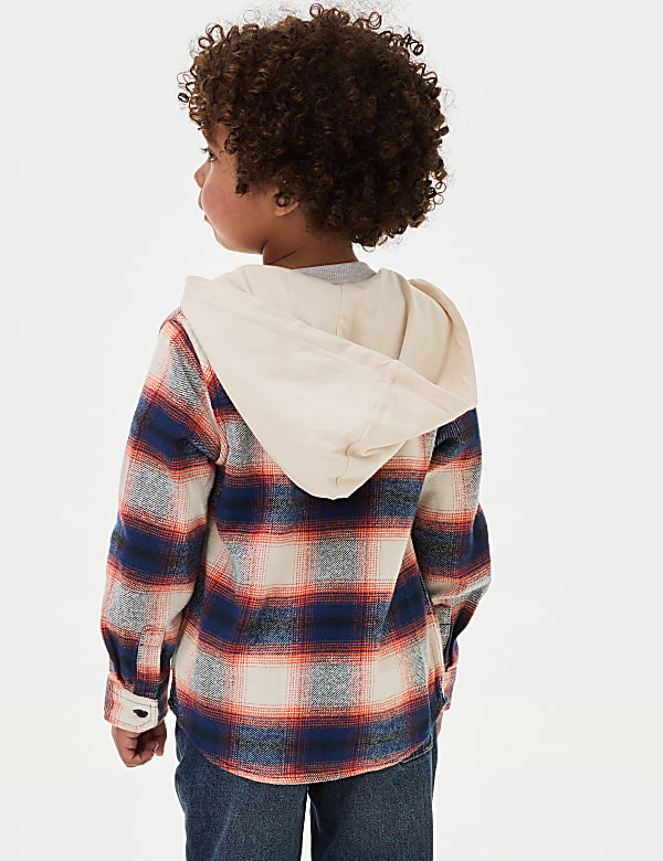 Cotton Rich Checked Shirt & T-Shirt Set (2-8 Yrs)