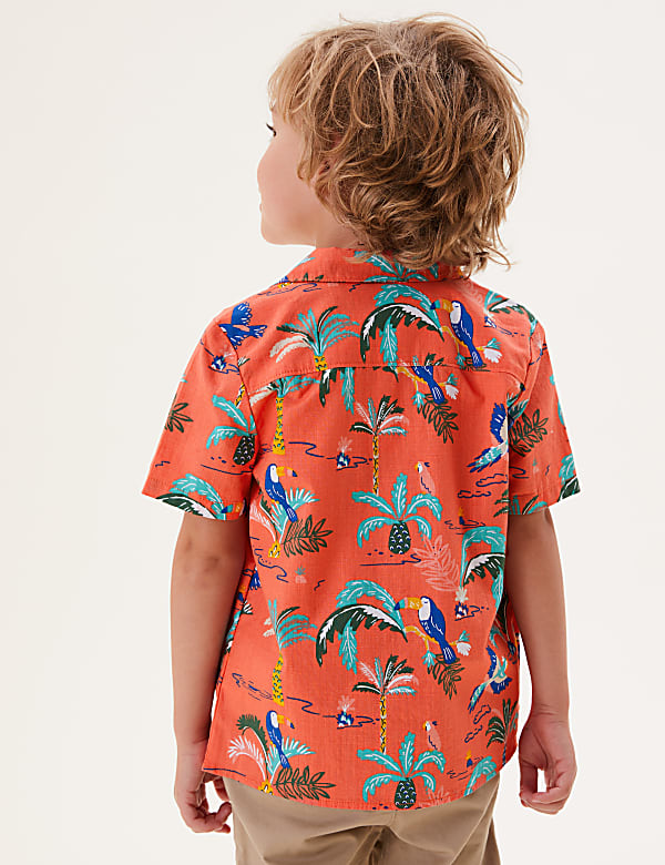 2pc Pure Cotton Tropical Shirt and T-Shirt (2-7 Yrs)