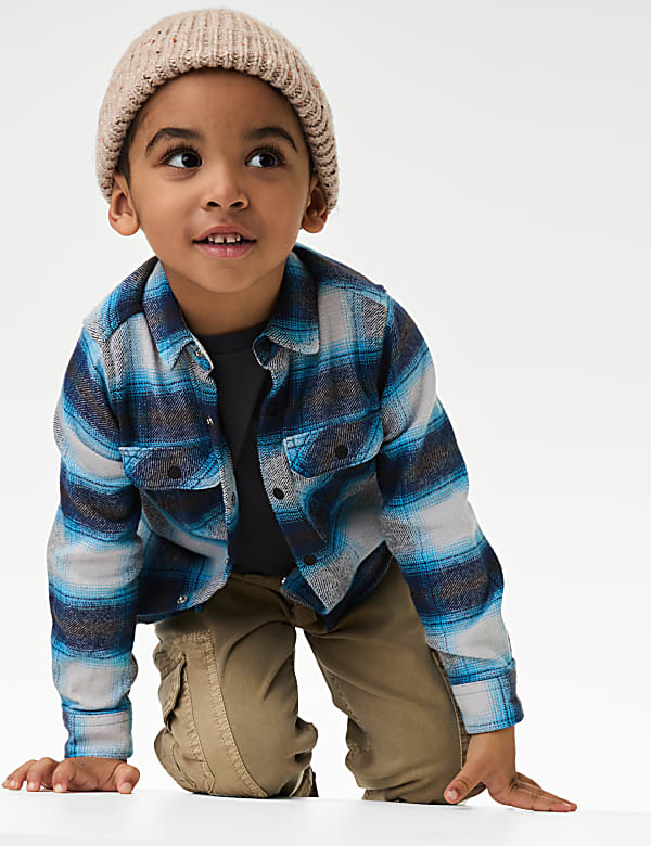2pc Cotton Rich Checked Shirt & T-Shirt Set (2-8 Yrs) - JP