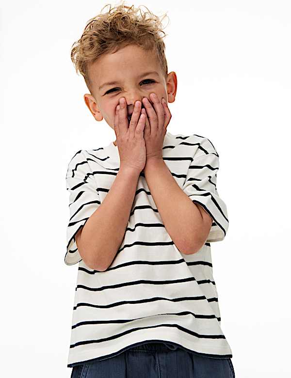 Cotton Rich Textured Shirt & T-Shirt Set (2-8 Yrs)