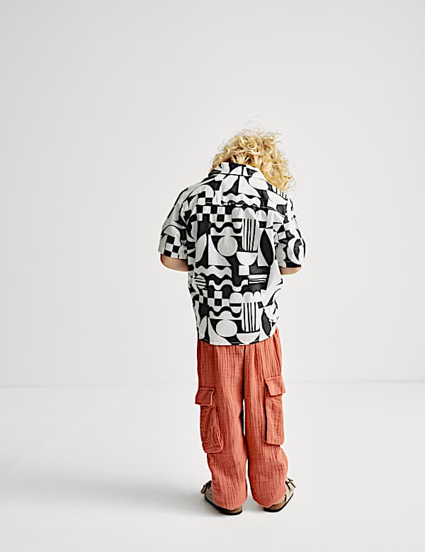 Pure Cotton Printed Shirt & T-Shirt Set (2-16 Yrs) - JO