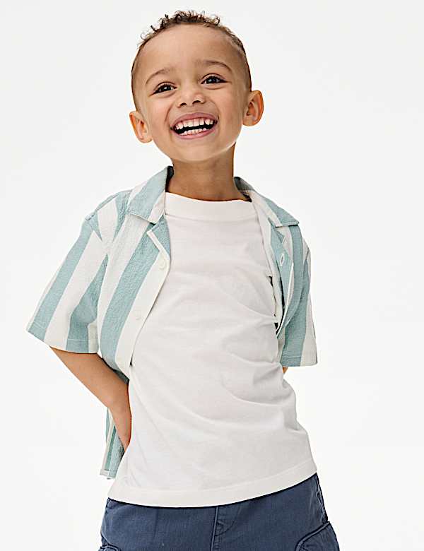 2pc Cotton Rich Shirt & T-Shirt Set (2-16 Yrs)