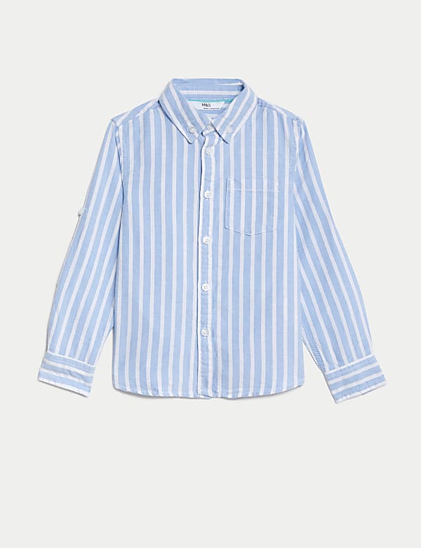 Buy Pure Cotton Striped Oxford Shirt at Marks & Spencer