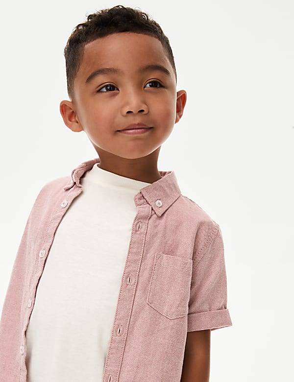 Pure Cotton Oxford Shirt & T-Shirt Set (2-8 Yrs) - NZ