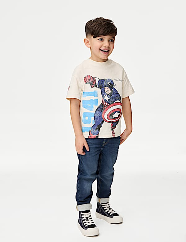 Pure Cotton Captain American T-Shirt (2-8 Yrs) - DE