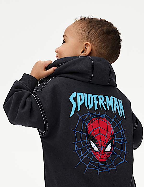 Sweat en coton à capuche et motif Spider-Man™ avec fermeture à glissière (du 2 au 8 ans) - CA