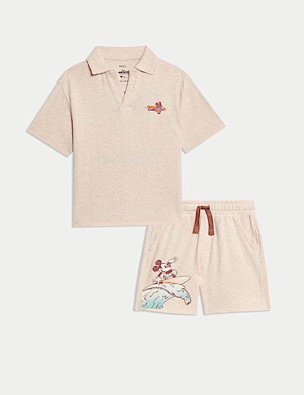 2-teiliges Outfit aus reiner Baumwolle mit Mickey Mouse™ Motiv (1–8 J.) - AT