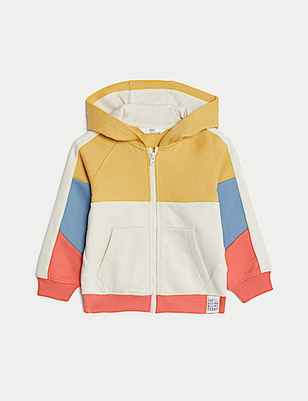 Hoodie mit hohem Baumwollanteil und Blockfarben (2&ndash;8 J.) - AT