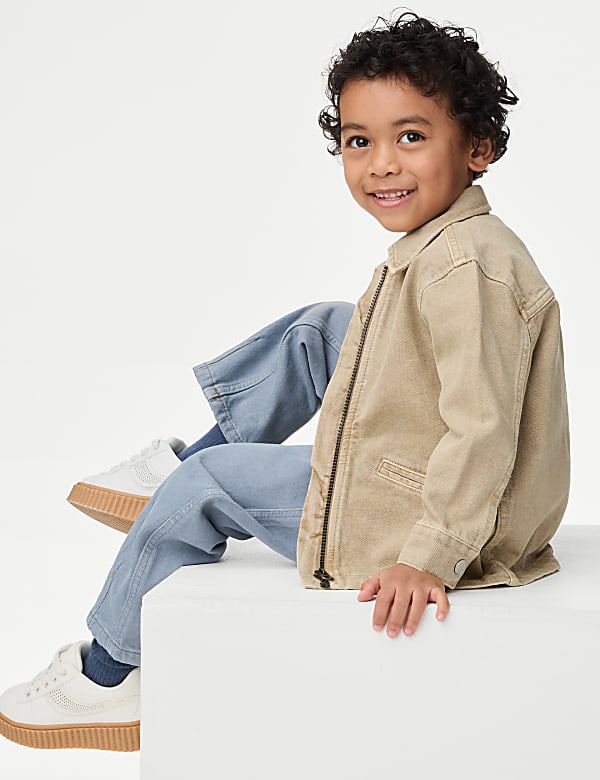 Pure Cotton Collared Jacket (2-16 Yrs) - NZ