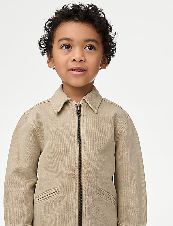 Pure Cotton Collared Jacket (2-16 Yrs) - NL