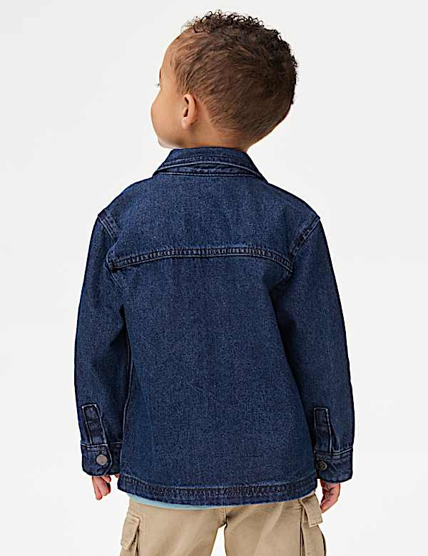 Pure Cotton Badged Denim Jacket (2-8 Yrs) - NL
