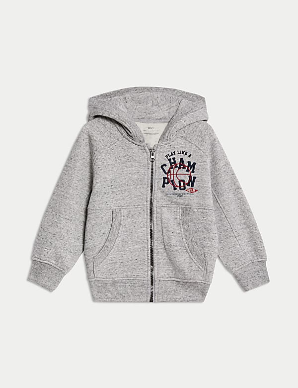 Sweat en coton à capuche à motif sports avec fermeture à glissière (du 2&nbsp;au 8&nbsp;ans) - LU
