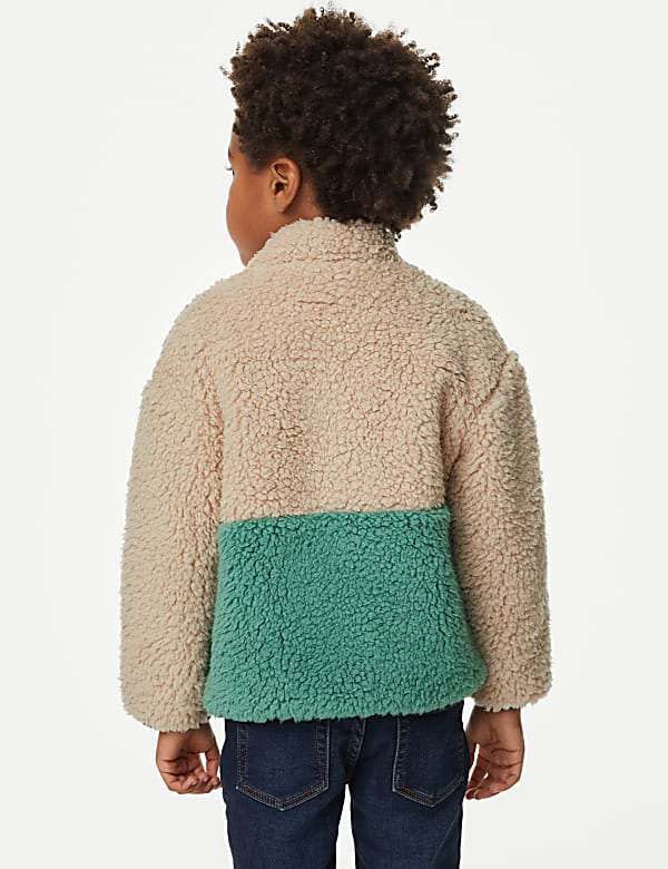 Borg Colourblock Zip Up Jacket (2-8 Yrs)