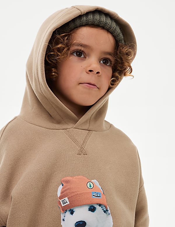 Cotton Rich Dog Hoodie (2-8 Yrs) - DK